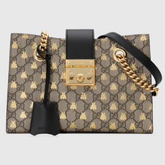 GUCCI PADLOCK SMALL GG BEES SHOULDER BAG REF4981569F26G8319