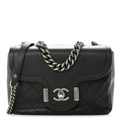 CHANEL GRAINED CALFSKIN ARCHI CHIC FLAP BLACK REF1418514