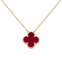 VAN CLEEF & ARPELS VINTAGE ALHAMBRA PENDANT GOLD NECKLACE CARNELIAN REF VCARD38500