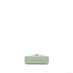 HERMES MINI KELLY ALLIGATOR MISSISSIPPIENSIS MATTE 6U VERT D’EAU GHW STAMP U