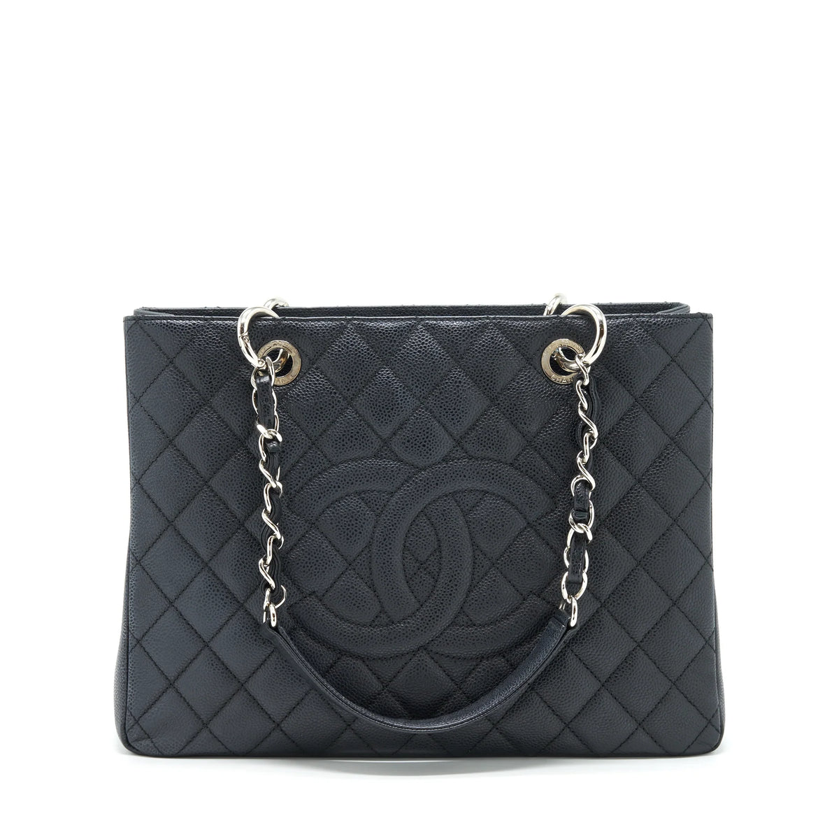 CHANEL GRAND SHOPPING TOTE GST CAVIAR BLACK SHW REF