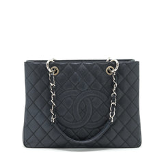 CHANEL GRAND SHOPPING TOTE GST CAVIAR BLACK SHW REF