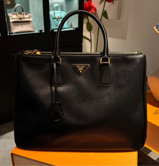 PRADA GALLERIA SAFFIANO LEATHER MEDIUM BAG BLACK