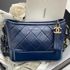 CHANEL SMALL GABRIELLE HOBO BAG CALFSKIN NAVY MULTICOLOUR HARDWARE