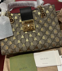 GUCCI PADLOCK SMALL GG BEES SHOULDER BAG REF4981569F26G8319