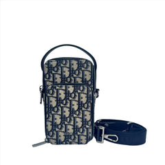 DIOR Micro Rider Pouch Beige and Black Dior Oblique Jacquard REF:2OBCA326YSE_H05E