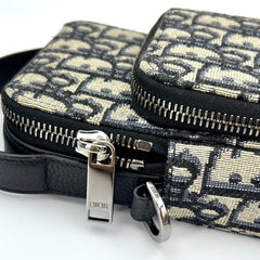 DIOR Micro Rider Pouch Beige and Black Dior Oblique Jacquard REF:2OBCA326YSE_H05E