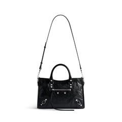 BALENCIAGA LE CITY SMALL SHOULDER BAG LAMBSKIN BLACK SHW