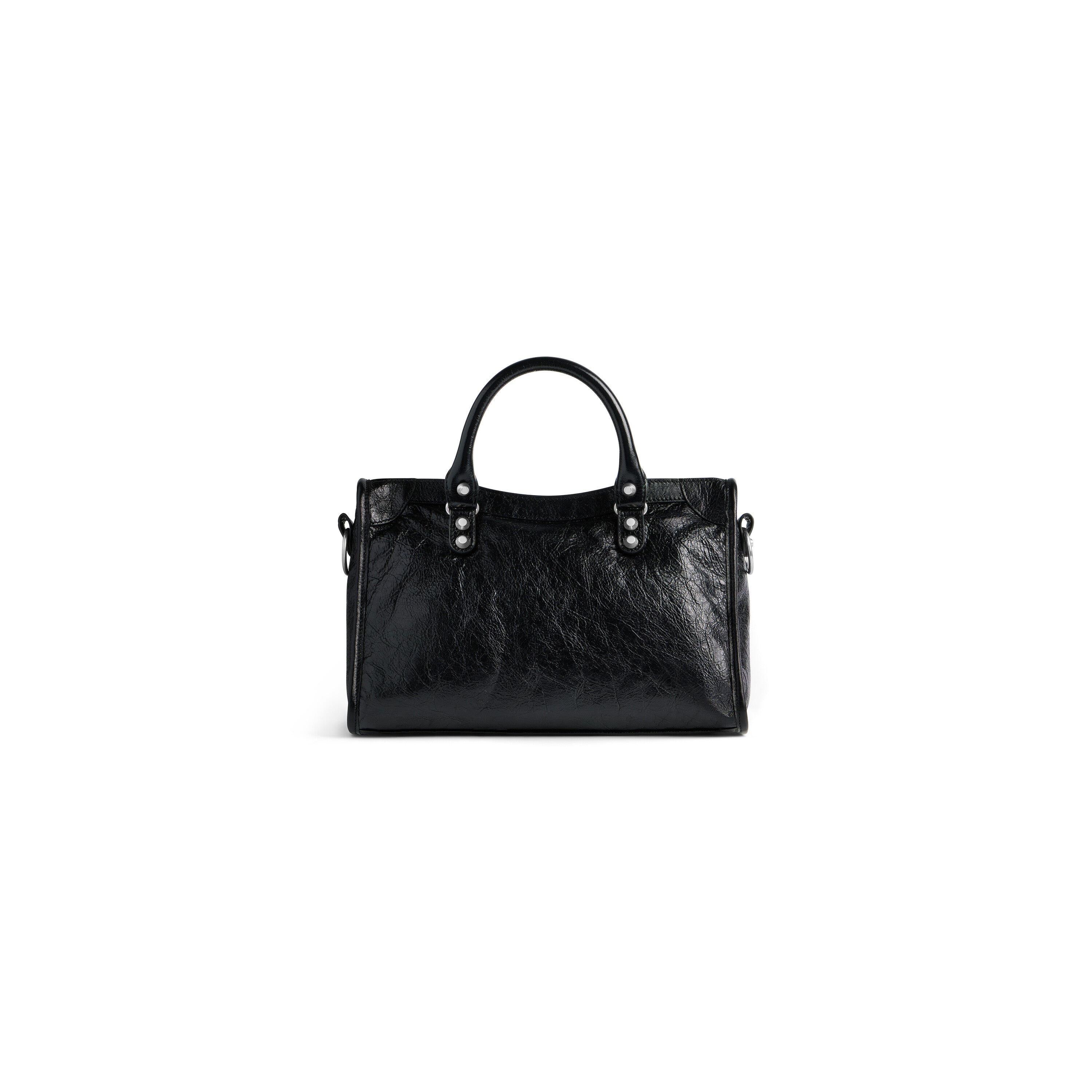 BALENCIAGA LE CITY SMALL SHOULDER BAG LAMBSKIN BLACK SHW